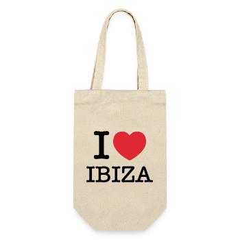 J’aime Ibiza | Ibiza | I Heart Ibiza | Espagne - Sac à bouteille - nature - Devant