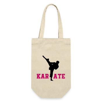 karate - Geschenkbeutel für Flaschen - Natur - Vorne