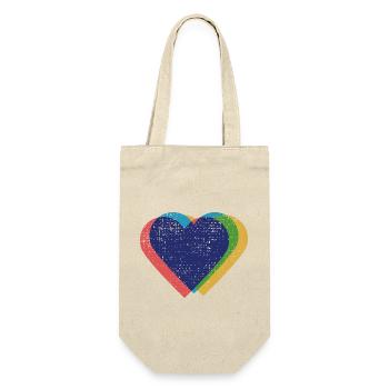 Hearts Colorful Risograph - Gift Bag for Bottles - nature - Front