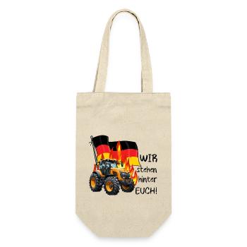 Wir stehen hinter den Bauern - Geschenkbeutel für Flaschen - Natur - Vorne