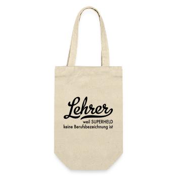 Lehrer - Geschenkbeutel für Flaschen - Natur - Vorne