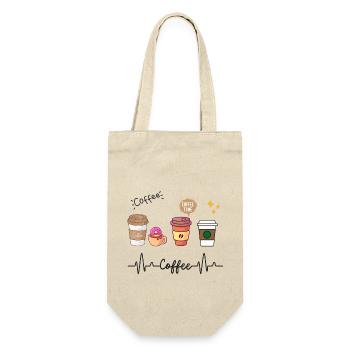 Ich liebe Kaffee - Geschenkbeutel für Flaschen - Natur - Vorne