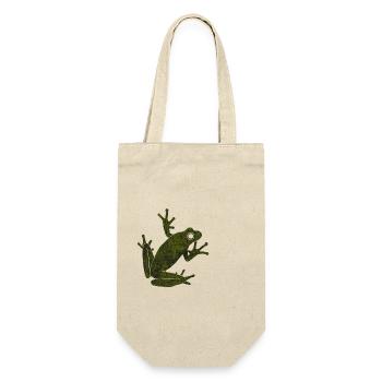 Frosch - Geschenkbeutel für Flaschen - Natur - Vorne