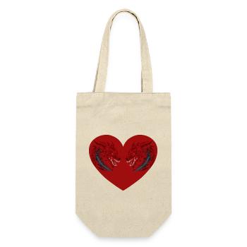 Love Dragon Heart Romance Valentine Mythical Creatures - Gift Bag for Bottles - nature - Front