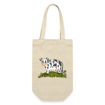 Kuh - Geschenkbeutel für Flaschen - Natur - Vorne