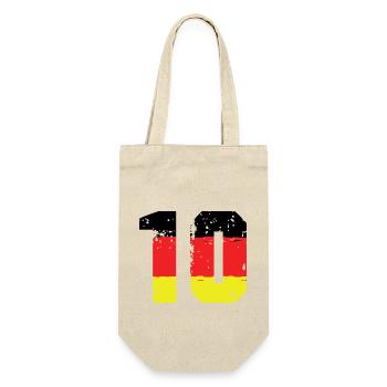 10 Zahl Deutschland Trikot - Geschenkbeutel für Flaschen - Natur - Vorne