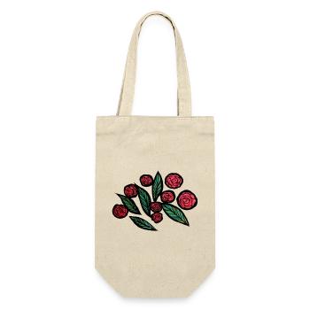 Rosen - Geschenkbeutel für Flaschen - Natur - Vorne
