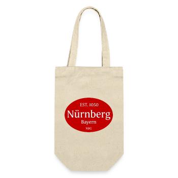 Nürnberg Vintage Stadtlogo Oval - Geschenkbeutel für Flaschen - Natur - Vorne