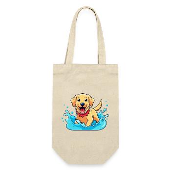 Joyful Labrador Retriever Splashing in Pool Art - Gift Bag for Bottles - nature - Front