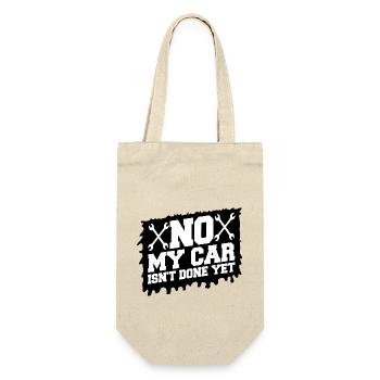 No My Car Isn't Done Yet Funny Garage Mechanic - Gift Bag for Bottles - nature - Front