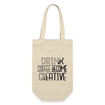 coffee experiences happy funny sayings - Geschenkbeutel für Flaschen - Natur - Vorne