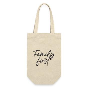 Family first - Geschenkbeutel für Flaschen - Natur - Vorne