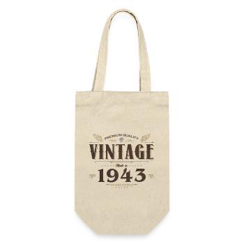81 Jahre alter Jahrgang 1943 Limitierte Auflage 81. - Geschenkbeutel für Flaschen - Natur - Vorne