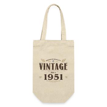 73 Jahre alter Jahrgang 1951 Limitierte Auflage 73. - Geschenkbeutel für Flaschen - Natur - Vorne