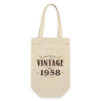 66 Jahre alter Jahrgang 1958 Limitierte Auflage 66. - Geschenkbeutel für Flaschen - Natur - Vorne
