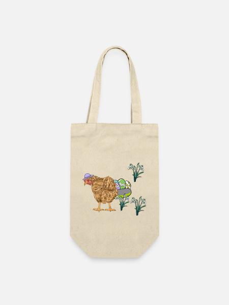 Huhn Federvieh Eier Nest Ostereier Ostern - Geschenkbeutel für Flaschen - Natur
