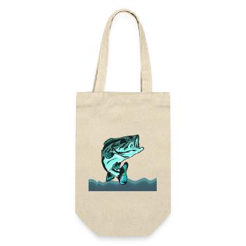 fisch, fisch, angeln, see, meer, angeln, fauna, exotisch - Geschenkbeutel für Flaschen - Natur - Vorne