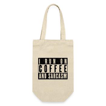 Coffee Gift: I Run On Coffee And Sarcasm - Gift Bag for Bottles - nature - Front