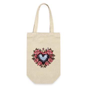 Herz Symbol Liebe - Geschenkbeutel für Flaschen - Natur - Vorne