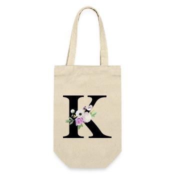 Lettre k floral violet - Sac à bouteille - nature - Devant