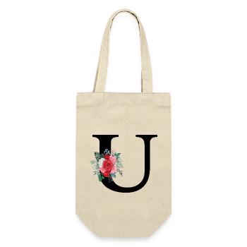 Red Floral U Letter - Gift Bag for Bottles - nature - Front