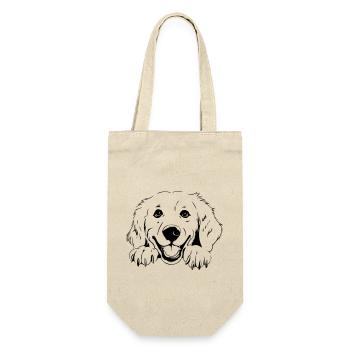 Golden Retriever - Geschenkbeutel für Flaschen - Natur - Vorne