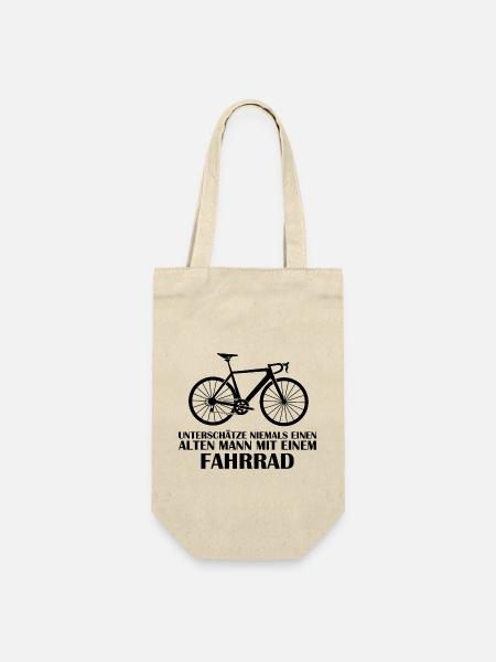 Lustiger Fahrrad Spruch - Geschenkbeutel für Flaschen - Natur