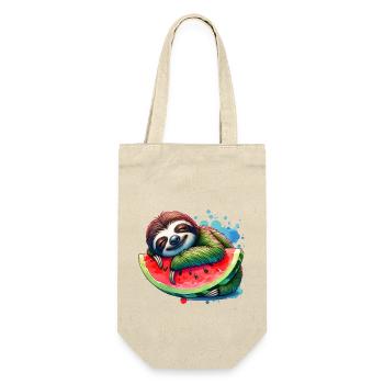 Sloth sleeping on a piece of watermelon - Gift Bag for Bottles - nature - Front
