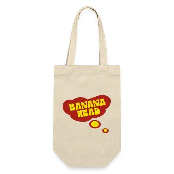 Grosse bulle de pensée rouge dans la TÊTE DE BANANE délavée - Sac à bouteille - nature - Devant