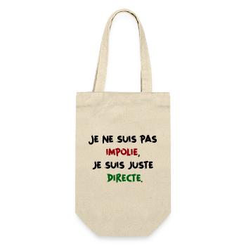Je ne suis pas impolie, juste directe Humour Femme - Sac à bouteille - nature - Devant