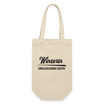 Winzerin Chefin Selbstständigkeit Weingut Gründen - Geschenkbeutel für Flaschen - Natur - Vorne