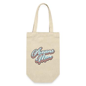 Awesome Mom - Gift Bag for Bottles - nature - Front