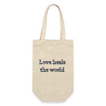 Love heals the world - space nebula look - Gift Bag for Bottles - nature - Front