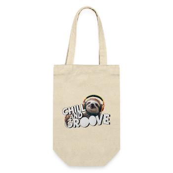 Chillen und Grooven - Geschenkbeutel für Flaschen - Natur - Vorne