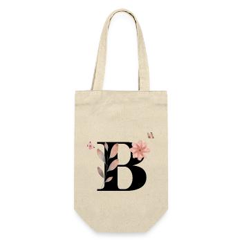 Lettre b fleurs sauvages aquarelles - Sac à bouteille - nature - Devant