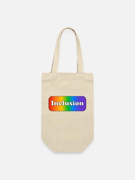 Inklusion Regenbogen - Geschenkbeutel für Flaschen - Natur