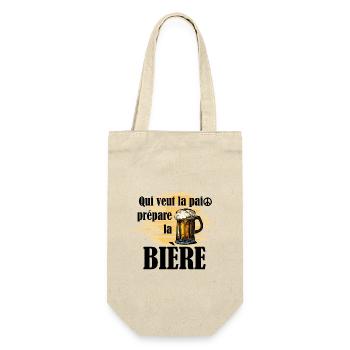 Qui veut la paix prépare la bière - Sac à bouteille - nature - Devant