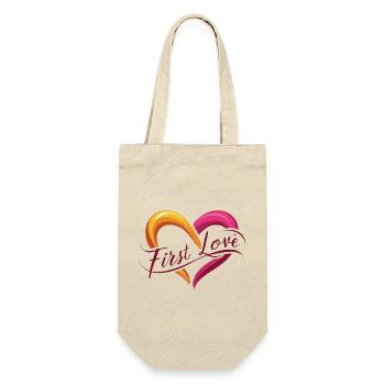 ERSTE LIEBE - Geschenkbeutel für Flaschen - Natur - Vorne