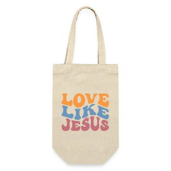 Love Like Jesus - Geschenkbeutel für Flaschen - Natur - Vorne