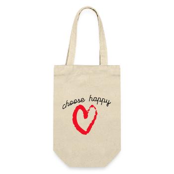 choose happy, nimm es gelassen - Geschenkbeutel für Flaschen - Natur - Vorne