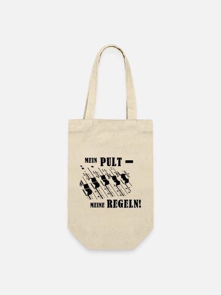 Mein Pult - Meine Regeln! - Geschenkbeutel für Flaschen - Natur