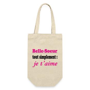 Schwägerin, ich liebe dich einfach - Geschenkbeutel für Flaschen - Natur - Vorne