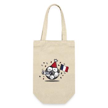 Fußball Fan Frankreich - Geschenkbeutel für Flaschen - Natur - Vorne