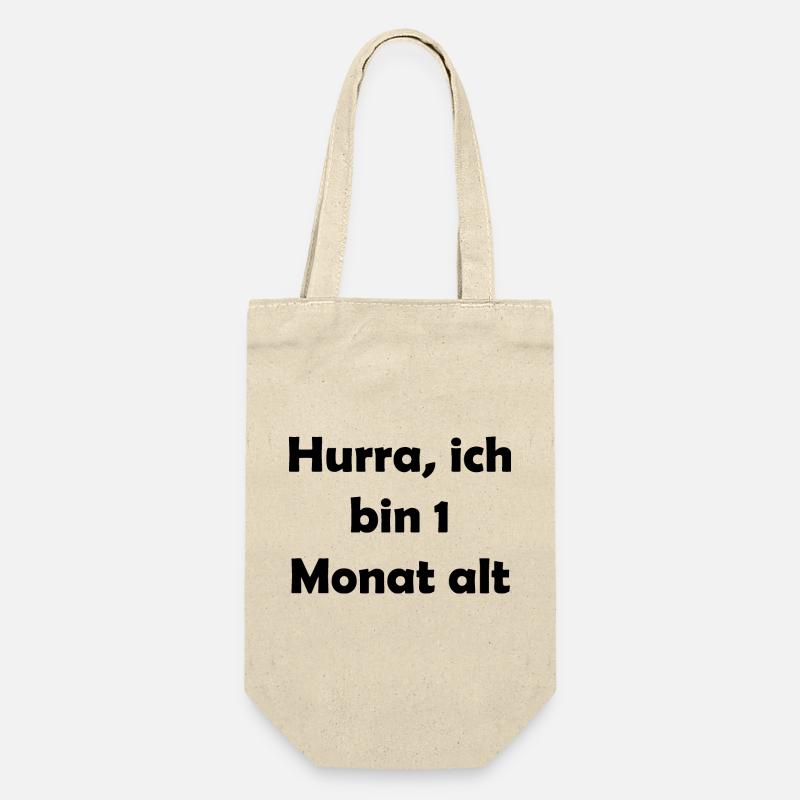 Hurra, ich bin 1 Monat alt - Geschenkbeutel für Flaschen - Natur