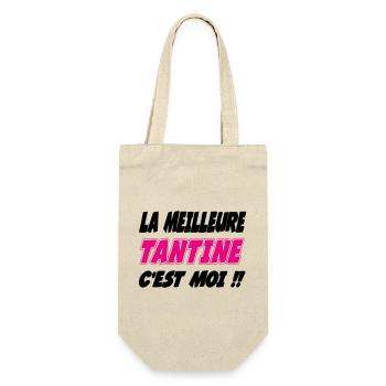 La meilleure TANTINE c'est moi !!! - Sac à bouteille - nature - Devant