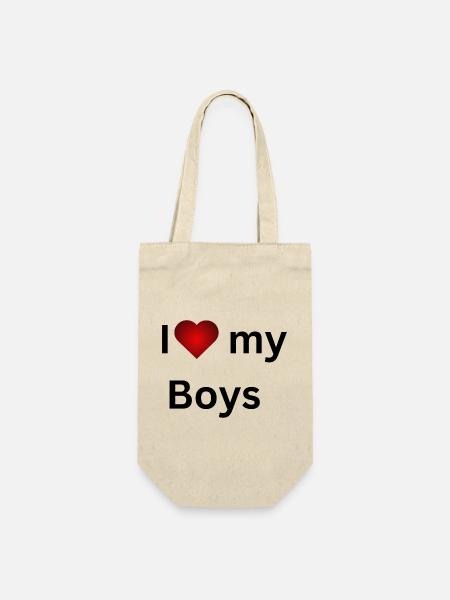 I my Boys - Geschenkbeutel für Flaschen - Natur