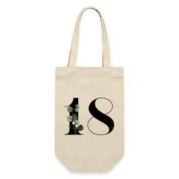 Numéro 18 floral vert -18e anniversaire floral - Sac à bouteille - nature - Devant