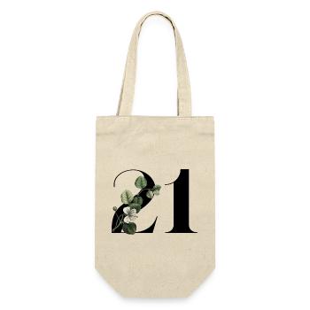 Numéro 21 floral vert -21e anniversaire floral - Sac à bouteille - nature - Devant