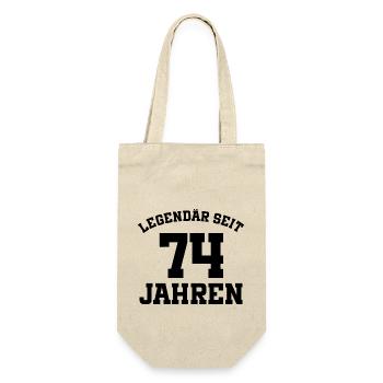 74 Jahre alt - Geschenkbeutel für Flaschen - Natur - Vorne