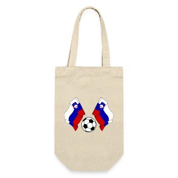 Zwei slowenische Flaggen Fußball Slowenien - Geschenkbeutel für Flaschen - Natur - Vorne